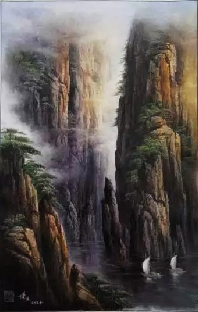 堪比写实风景油画的中国山水画作品!