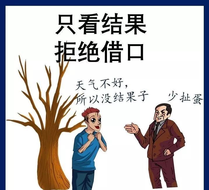 管理者需要向员工反复强调 结果导向意识:只要结果,没有借口.