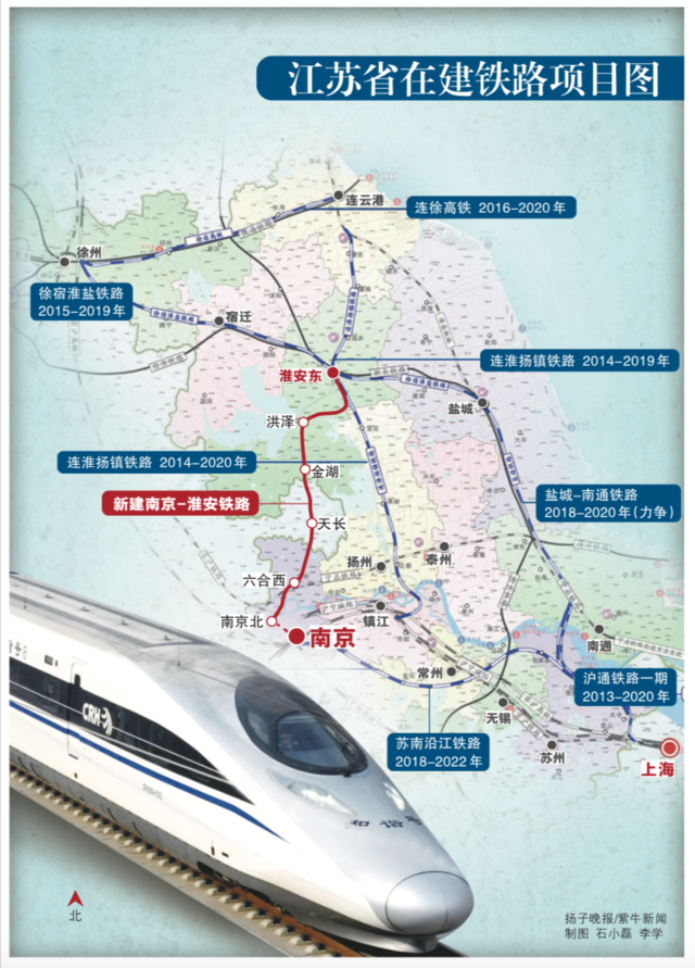 宁淮铁路开工4年后苏北4市1.5小时到南京