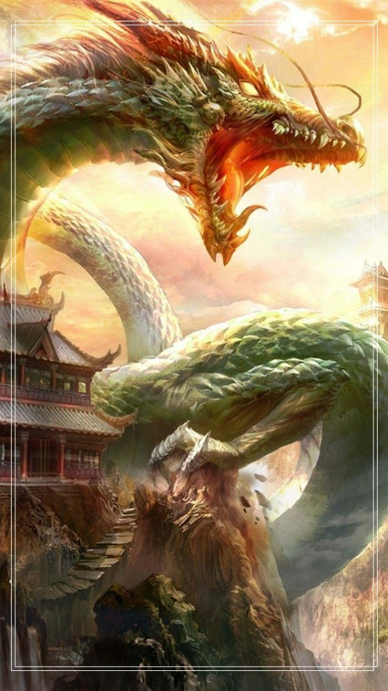 中国风游戏场景插画——中国龙又酷又有神圣感!