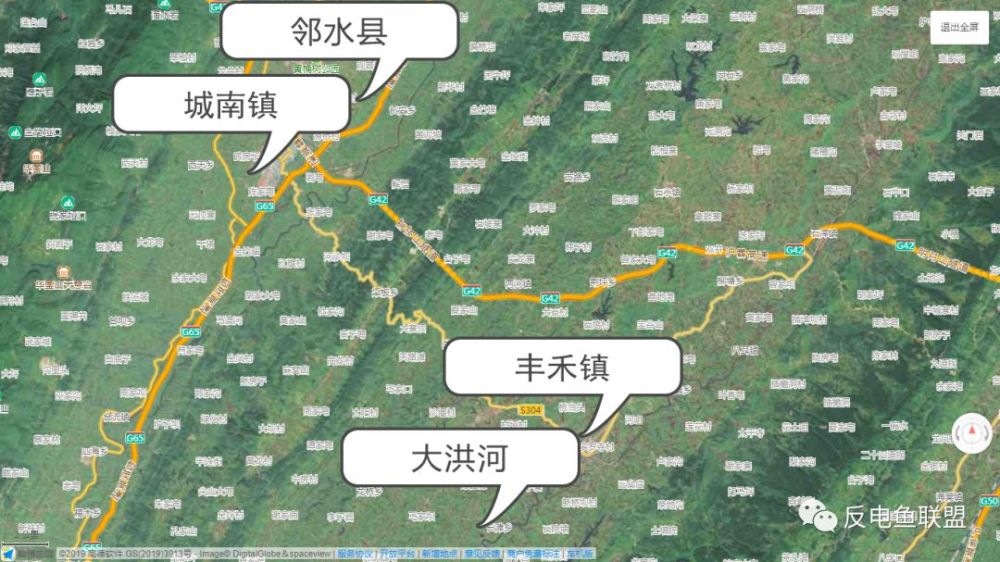 高德地图:城南镇,丰禾镇,大洪河