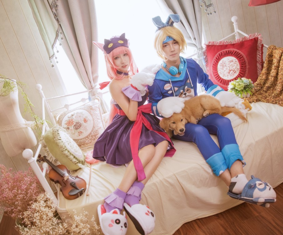 王者荣耀&大乔,王者荣耀&猫狗日记,cosplay,情侣,皮肤,造型