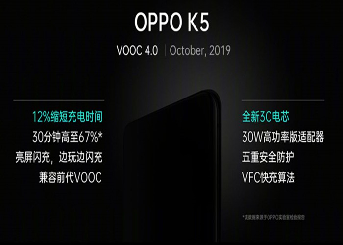 oppok5发布时间已定,30w闪充,70分钟充满4千电量!