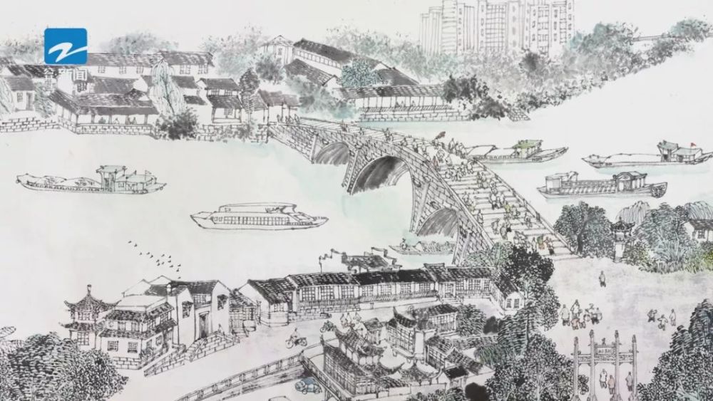 他将工作室办在了中国京杭大运河博物馆,现场作画,义务为游客讲解运河