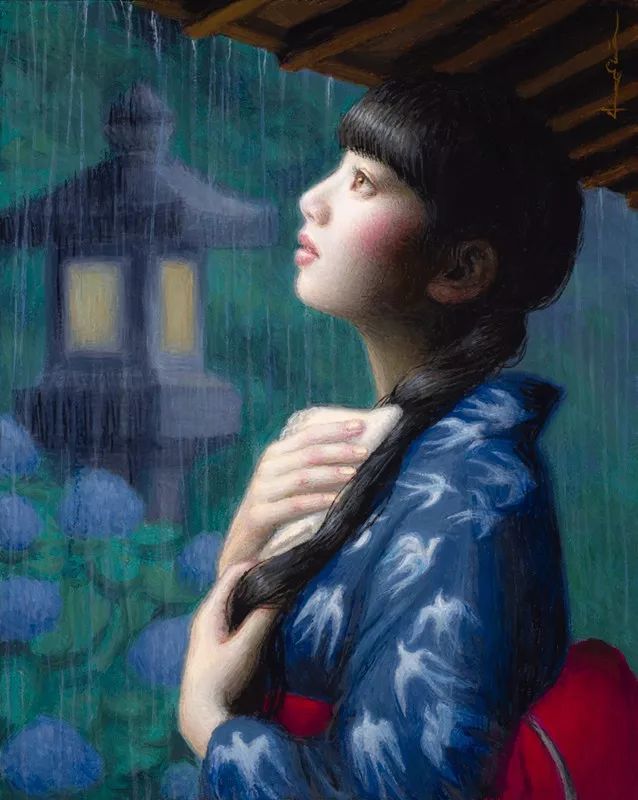 日本画家吉井千恵的神秘意象油画,新奇,怀旧而感性!