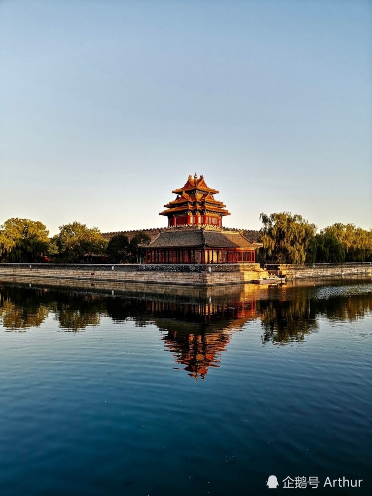 金色北京,中轴线,故宫角楼,景山俯瞰,追风景的人