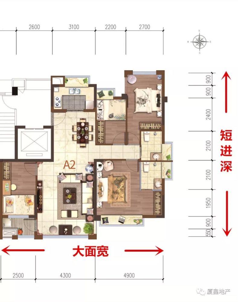 两梯两户,电梯,户型,标准层,参考图,装修