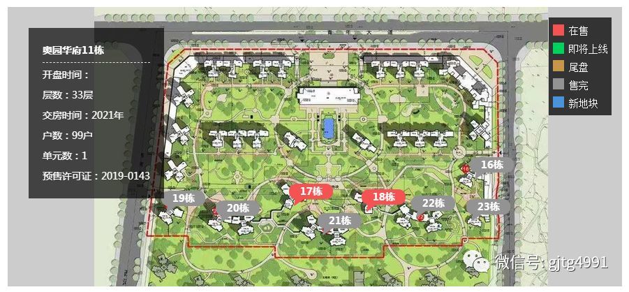 2019年4月21日首次开盘 销售动态:25栋认筹1万享95折 奥园华府: 参考
