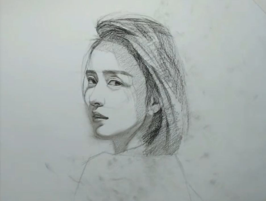 素描人像 明星佟丽娅