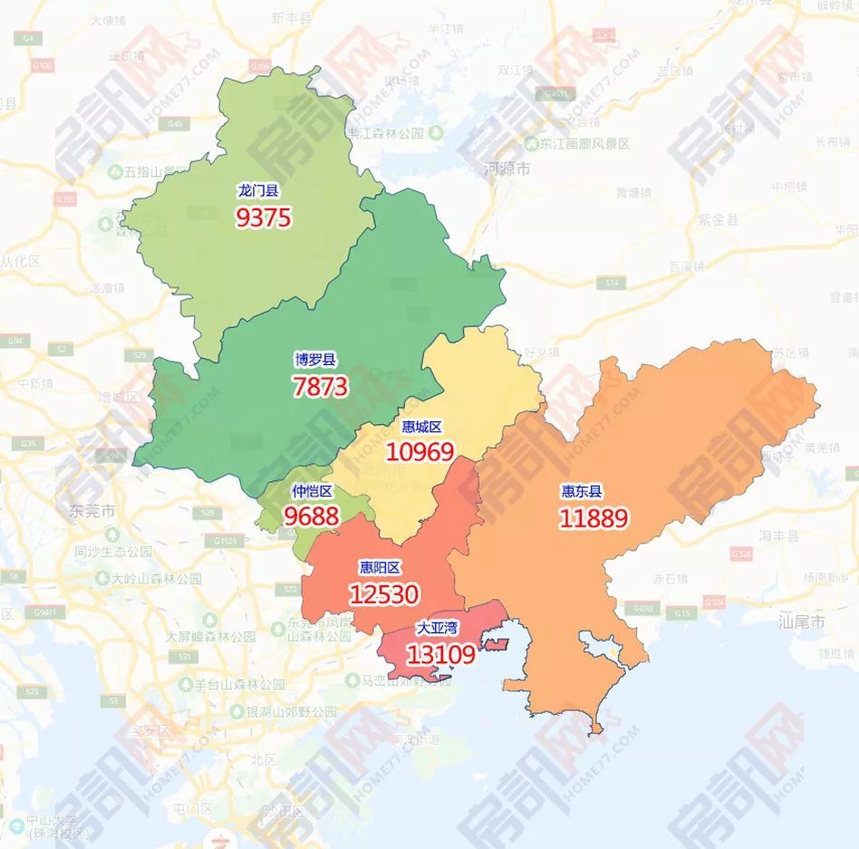 惠州各区新房新房地图