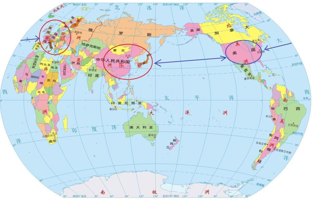 美国的地理位置,对美国"贸易强国"的形成有何影响?