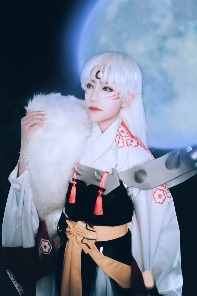 犬夜叉:杀生丸cosplay,洁白如雪