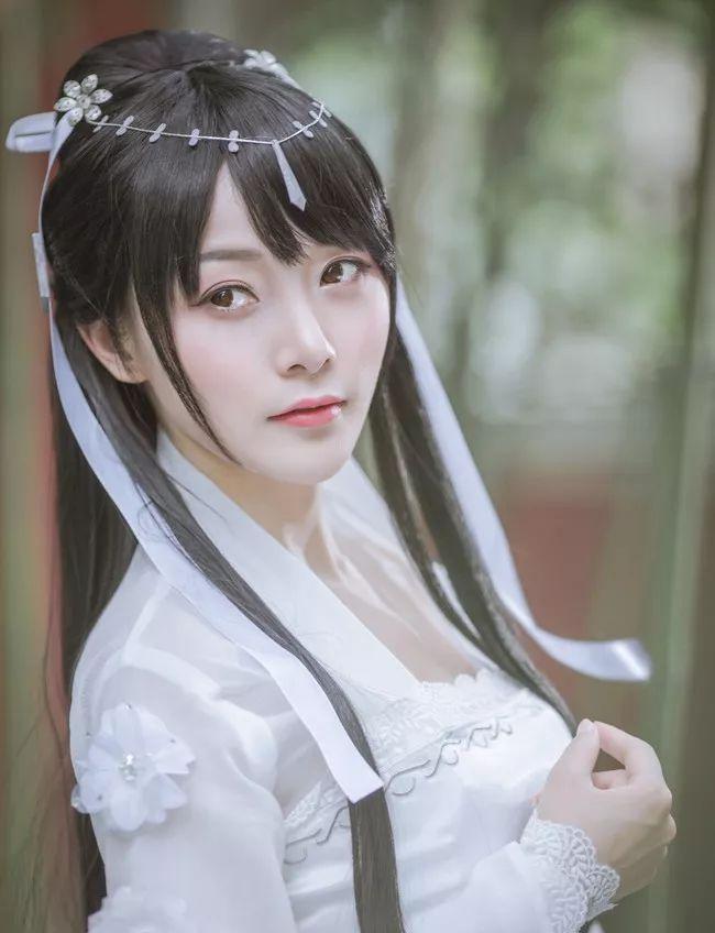 唯美古风cos:素问小姐姐,一身白衣充满仙气