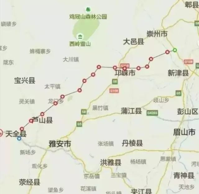 目前,邛崃至雅安高速公路已纳入《四川省高速公路网规划(2019-2035年)