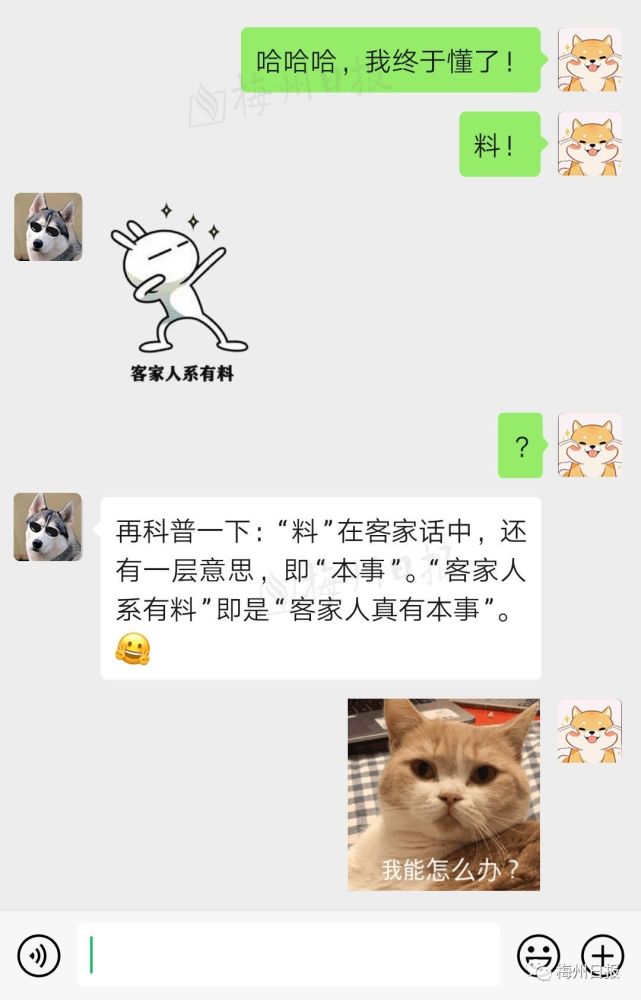 有"玩"的意思 当梅州人喊你"出来料" 就是邀你出来玩,出来聊天的意思
