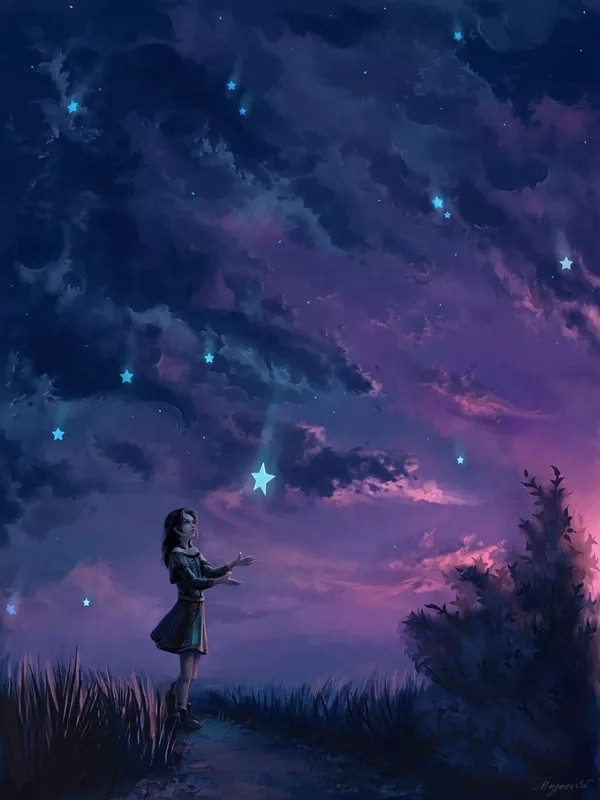 动漫图片,美丽的星空