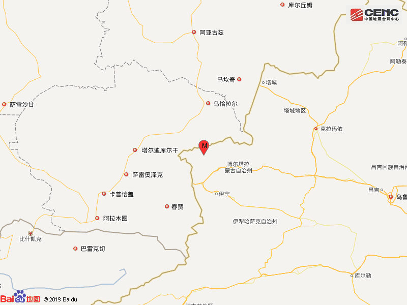 新疆博尔塔拉州温泉县发生3.0级地震