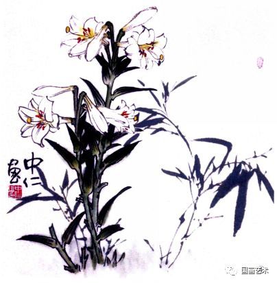 中国画技法之写意百合花