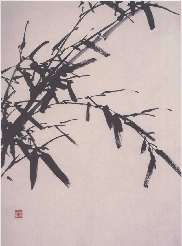 写意,竹子,构图,绘画,雪竹