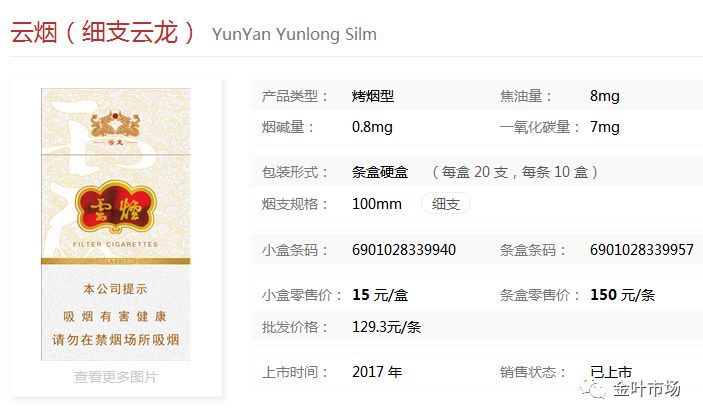 10款云烟细支烟价格和口感测评