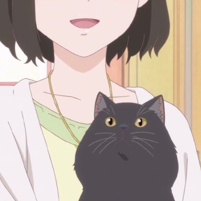 动漫头像:她与她的猫