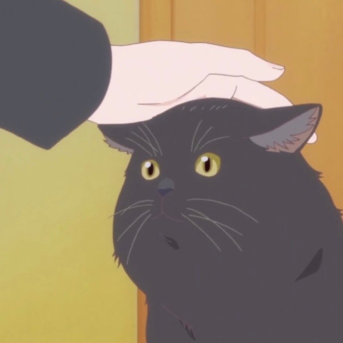 动漫头像:她与她的猫