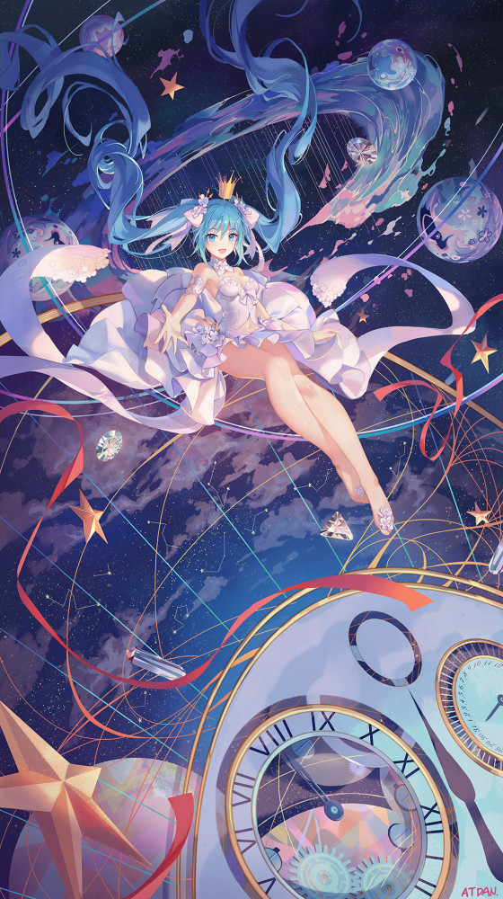 融入星空和冰雪元素的"初音未来"公主殿下