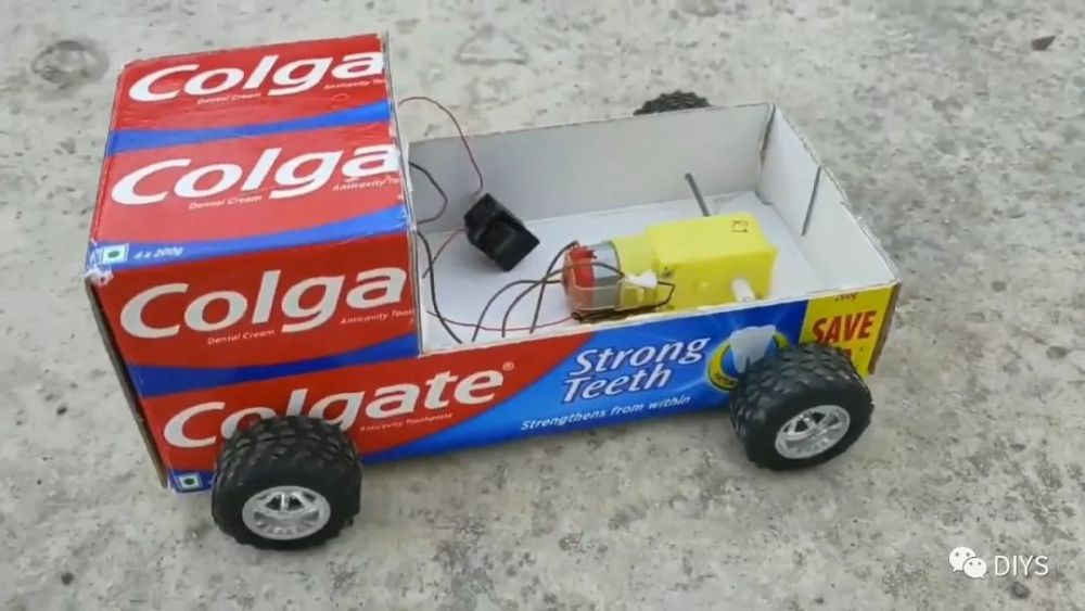普通牙膏盒的妙用,带你学习如何制作电动玩具小卡车!