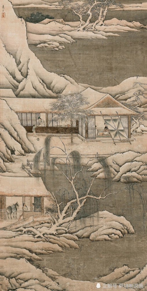 绘画作品不能脱离时代性面貌,清代江南画家萧晨绘《雪