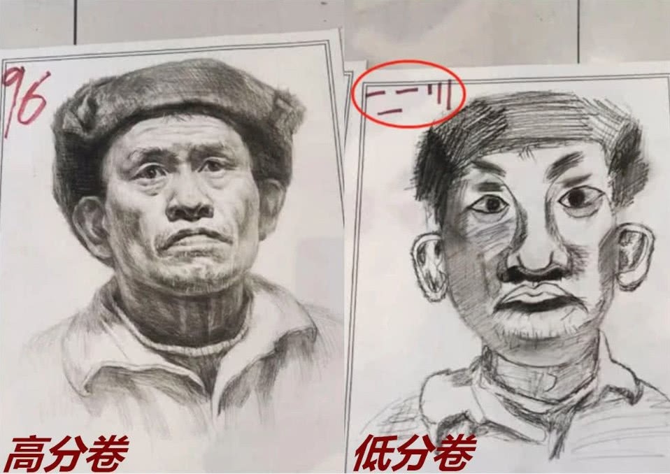 美术生高分卷vs低分卷,最后一张:学费退你,老师求你去