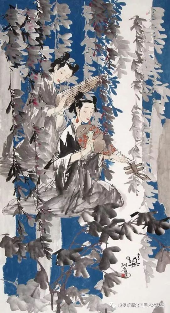 中国画家朱新龙的古代人物画作品展示