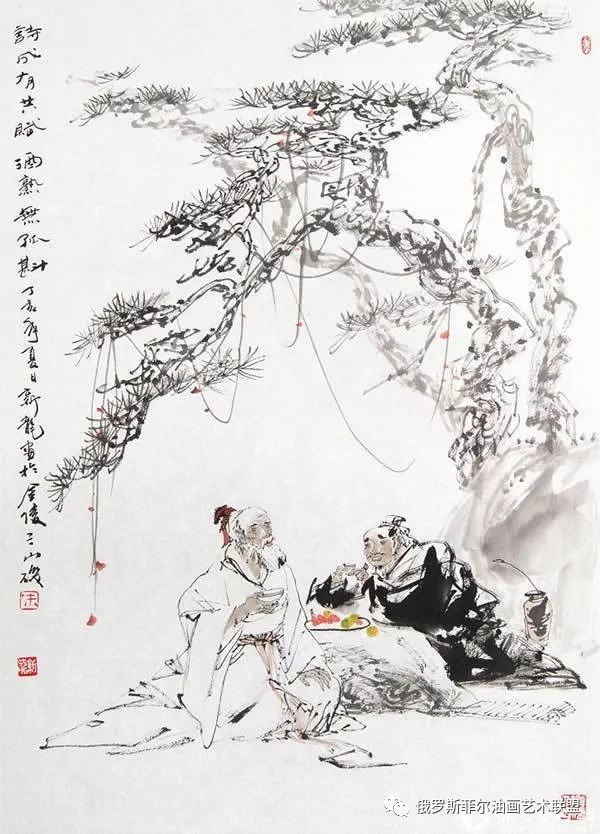 中国画家朱新龙的古代人物画作品展示