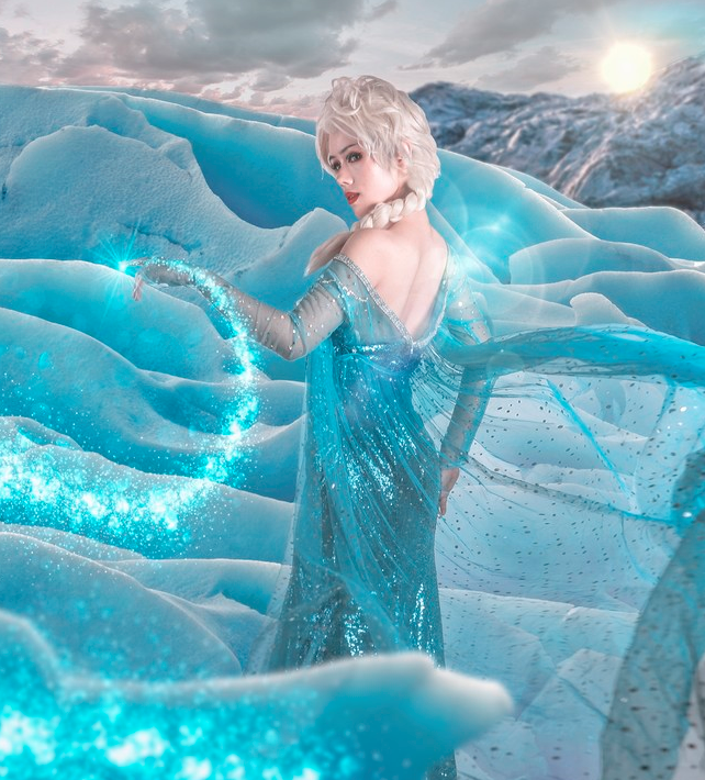 冰雪奇缘:艾莎cosplay,冰雪美人