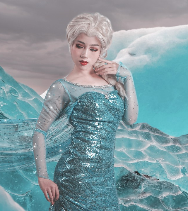 冰雪奇缘:艾莎cosplay,冰雪美人
