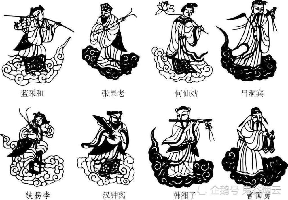 八仙,吕洞宾,铁拐李,蓝采和,张果老