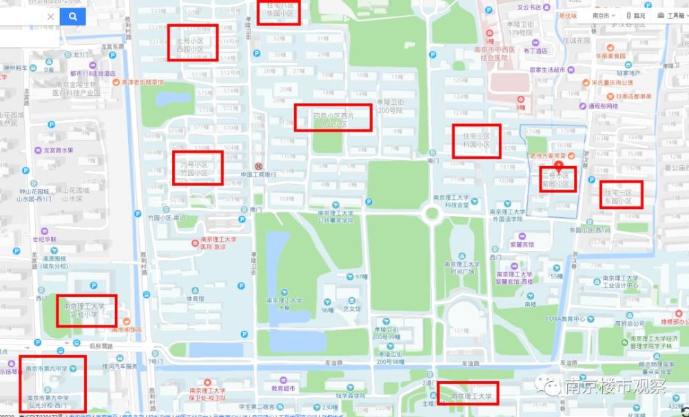 紫园小区靠近南京理工大学1号门,目前挂牌均价 47765元/㎡.