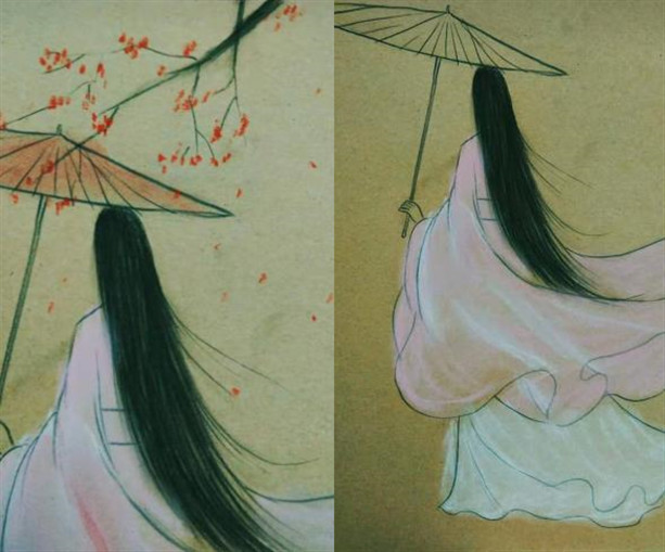 美术生手绘古装女子背影,一开始:这是什么,结局:像仙女一样啊!