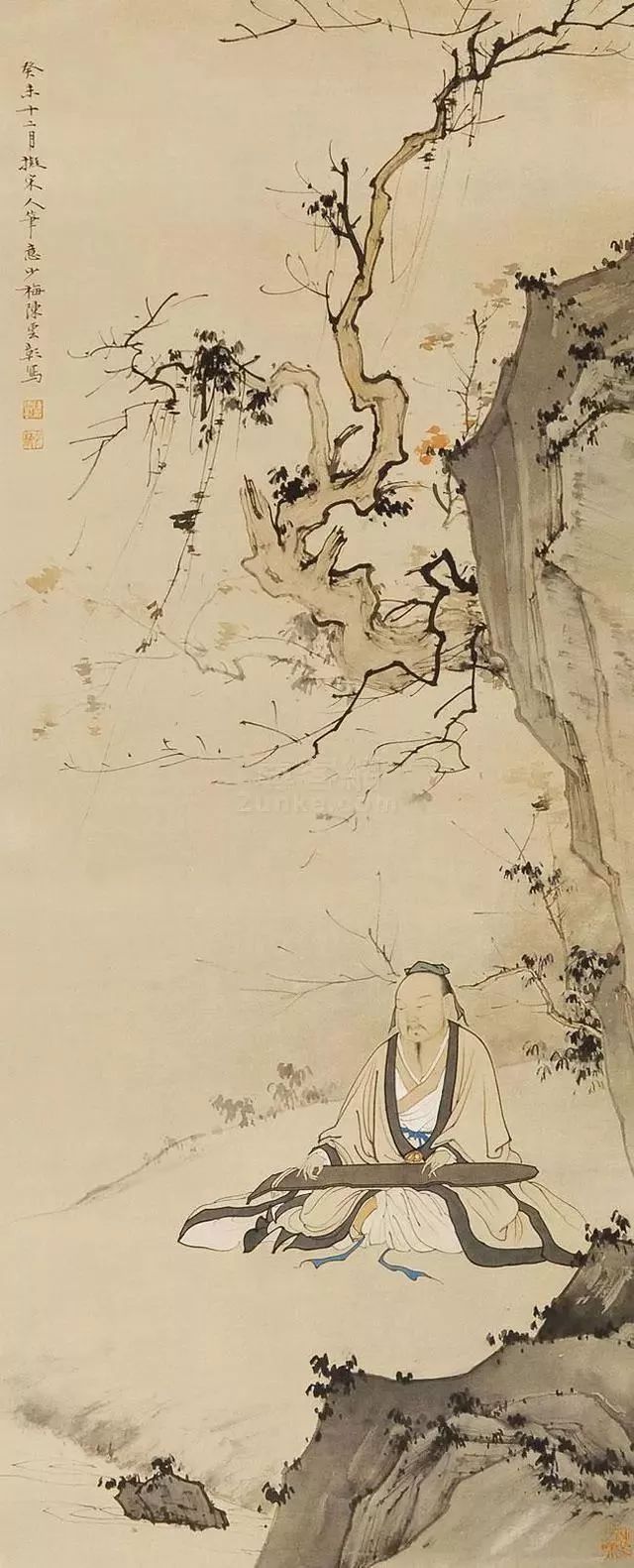 文人若要抚琴,必择高山流水,深林溪涧,山巅幽亭,岭上青松等空灵的