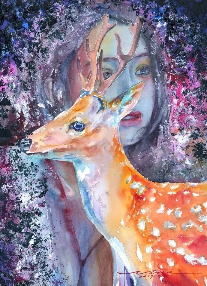 林闻琪 水彩人物的水墨意境