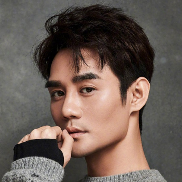 王凯身穿灰色毛衣,型男魅力写真