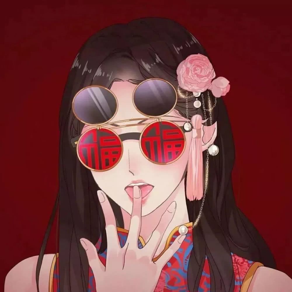 抖音点赞10w 的情侣头像/红色新郎新娘