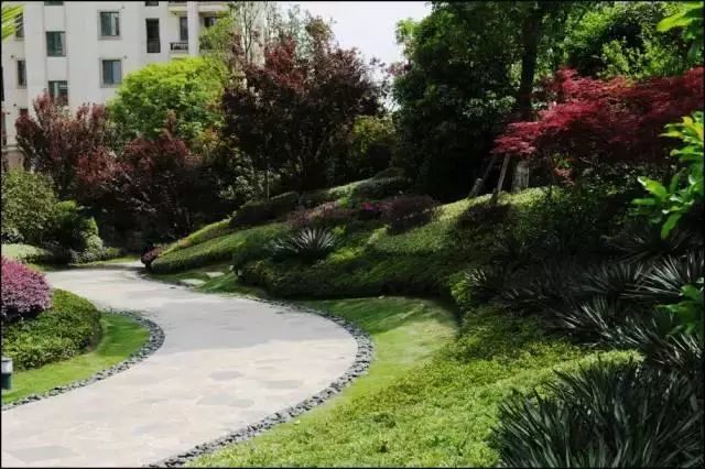 高差处理微地形,大景观-农村豪宅自建房别墅庭院子景观绿化翻新改造