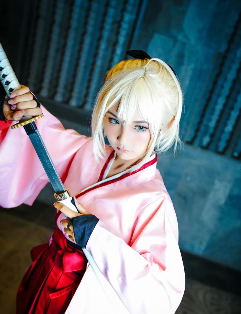 fate:冲田总司初始cosplay,越看越喜欢呀