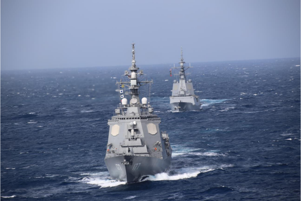 日本海自与中国海军太原舰联合演习现场图来了