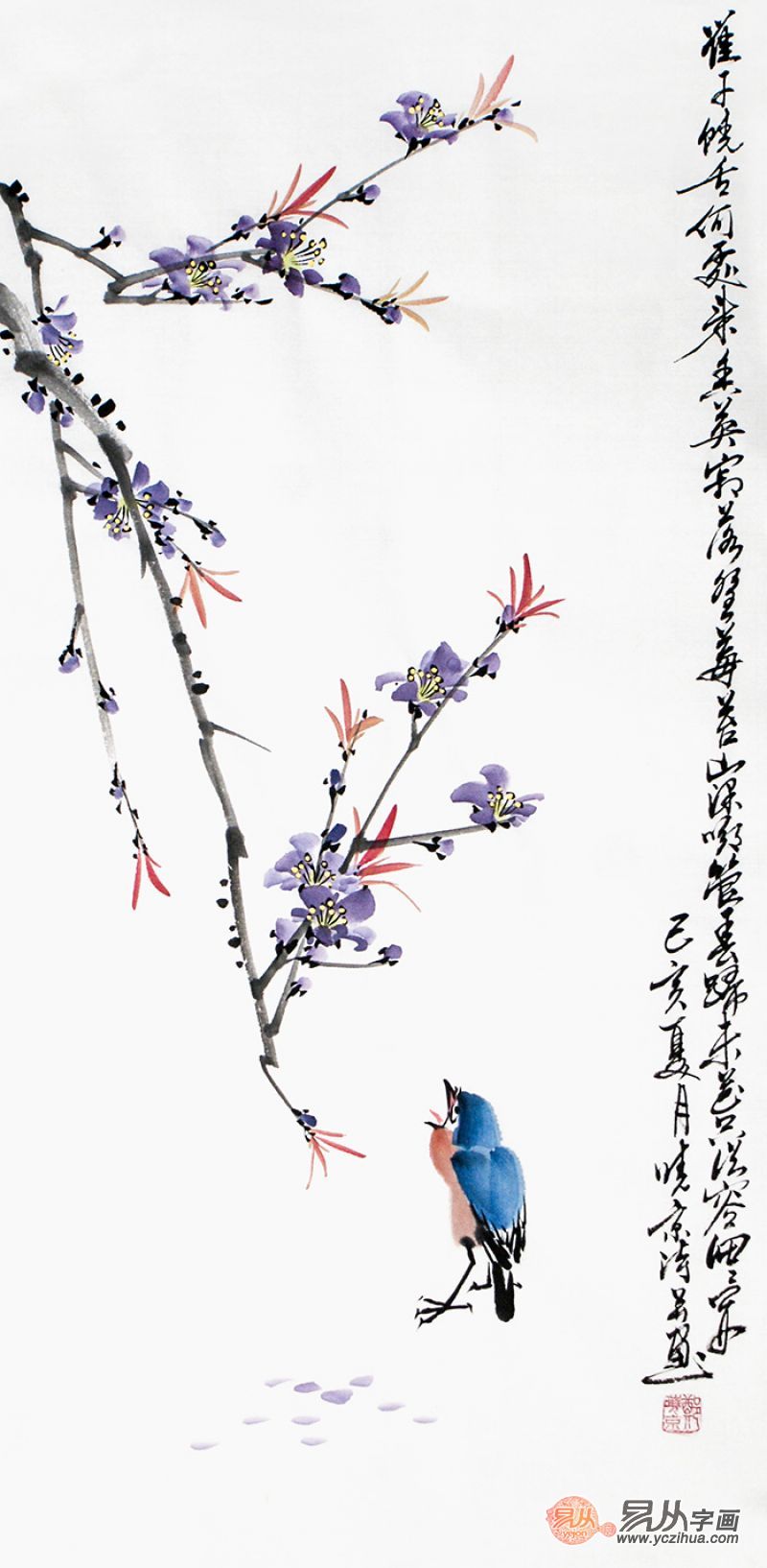 中国画中的桃花——郑晓京写意水墨桃花图 意境韵味十足
