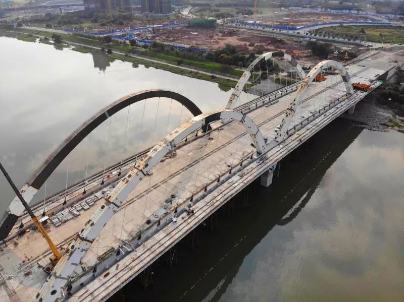 新津五津廊桥,白鹤大桥建得咋样了?最新施工实景图大曝光!