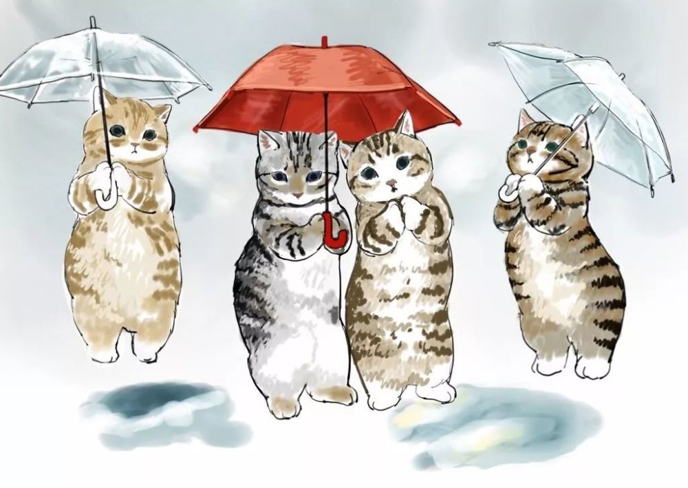 画师mofu_sand 的治愈系猫咪/喵星人插画