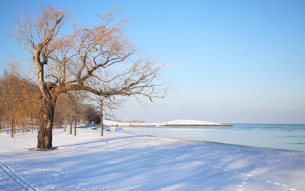 唯美冬日雪景高清壁纸,静谧好看的雪景,给人眼前一亮的美景