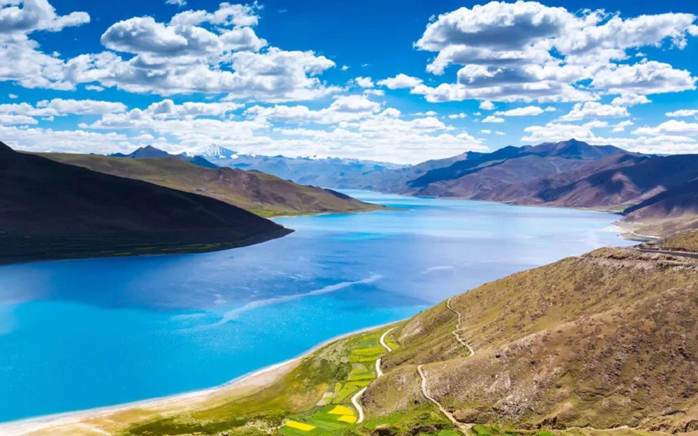 西藏高清唯美风景壁纸,晴空万里,碧海蓝天