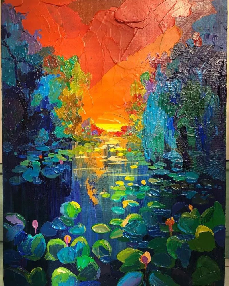 这油画风景块面技法,美到让人移不开眼!